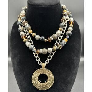 Premier Designs Top Notch Layered Convertible Multicolor Beaded Chain Necklace